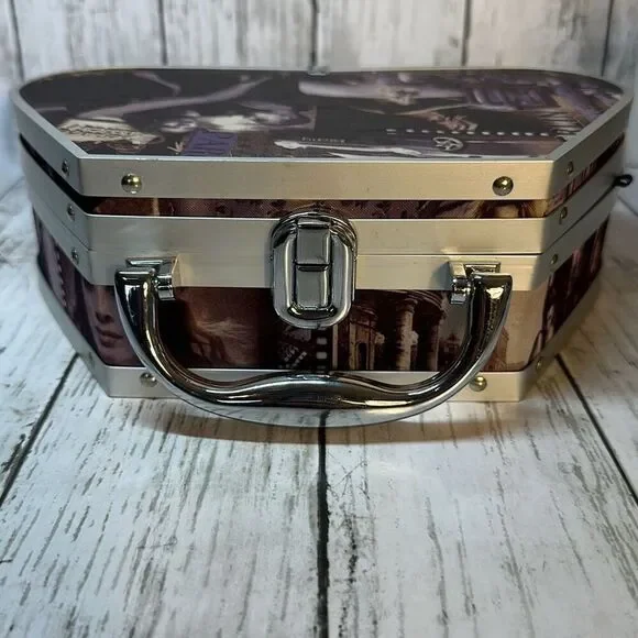 Vintage Hard Shell BERLIN LONDON PARIS Handbag Jewelry Case Organizer Footed - Picture 12 of 12